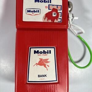 Vintage Mobile Gas Pump Bank | Plastic Bank With Working Bell 11”